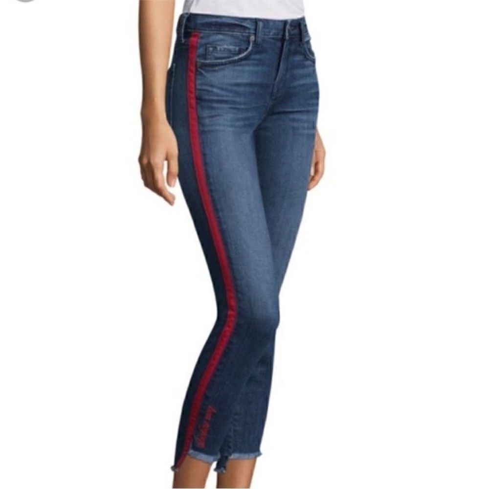 Joie crop Red stripe Bon Voyage skinny jeans